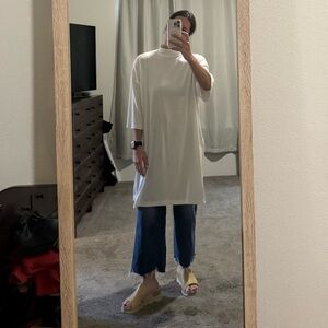 Dressed in LALA Oversized White T-Shirt Tunic